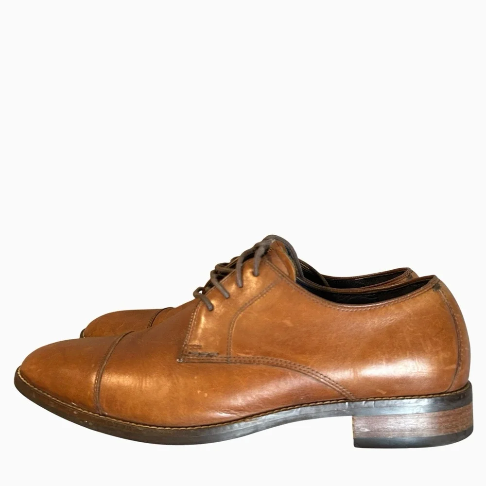 Cole Haan Grand.OS Mens Brown Leather Cap Toe Oxford Dress Shoes Size 9 M